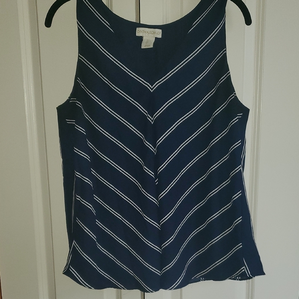 Navy Sleeveless Blouse
